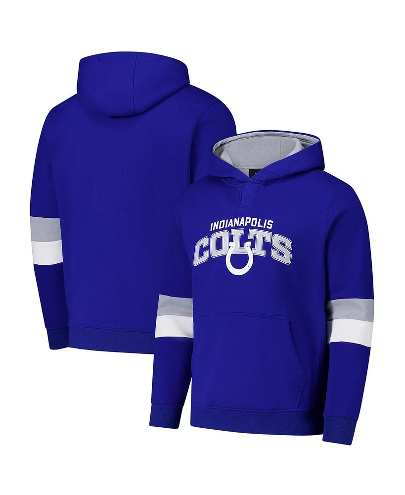 G-iii Sports by Carl Banks Men's Royal/Silver Indianapolis Colts Adaptive Faceoff Pullover Hoodie