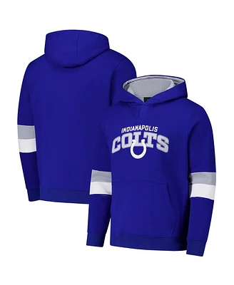 G-iii Sports by Carl Banks Men's Royal/Silver Indianapolis Colts Adaptive Faceoff Pullover Hoodie