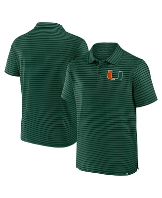 Fanatics Men's Green Miami Hurricanes Victory Calls Stripe Polo Shirt
