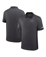 Nike Men's Gray Dallas Cowboys Sideline Victory Stripe Performance Polo Shirt