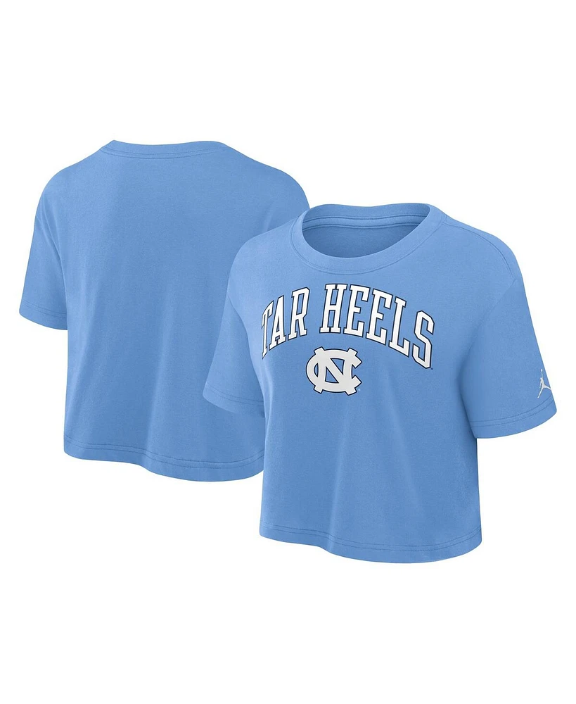 Jordan Women's Carolina Blue North Tar Heels Athletic Prep Arch Cropped Performance T-Shirt