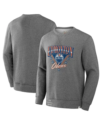 Fanatics Men's Heather Gray Edmonton Oilers Decades Collection Legendary Fleece Pullover Sweatshirt