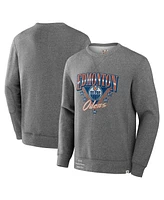 Fanatics Men's Heather Gray Edmonton Oilers Decades Collection Legendary Fleece Pullover Sweatshirt