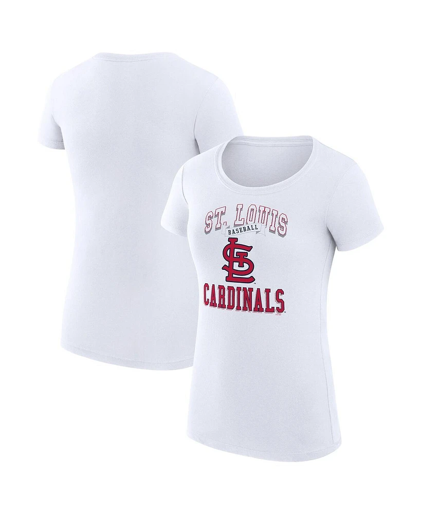 G-iii 4Her by Carl Banks Women's White St. Louis Cardinals Team Logo Graphic Fitted T-Shirt