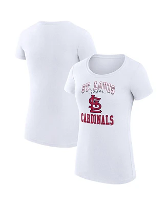G-iii 4Her by Carl Banks Women's White St. Louis Cardinals Team Logo Graphic Fitted T-Shirt