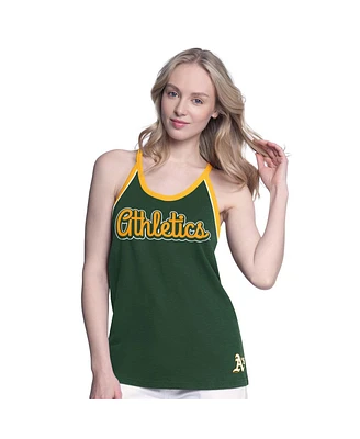 G-iii 4Her by Carl Banks Women's Green Athletics Curveball Racerback Tank Top