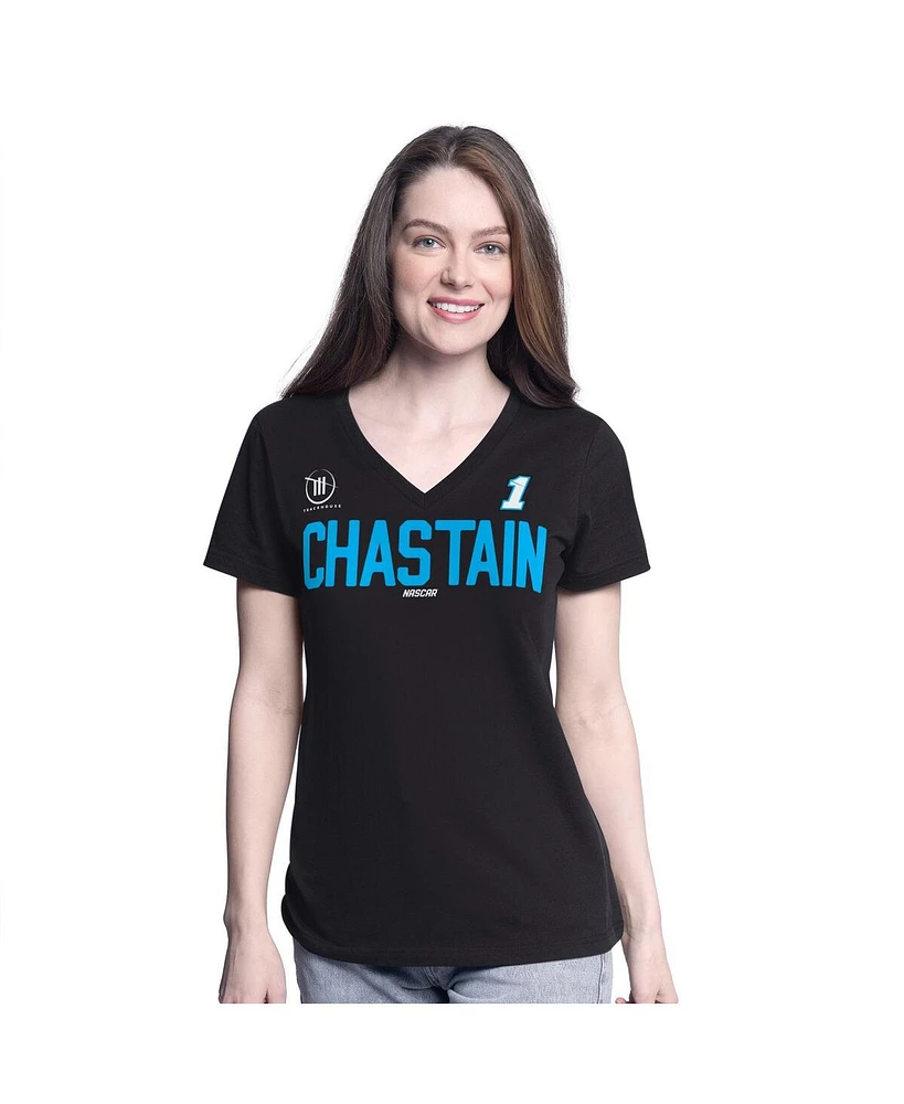 G-iii 4Her by Carl Banks Women's Black Ross Chastain Batter Up V-Neck T-Shirt