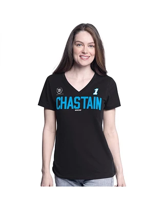 G-iii 4Her by Carl Banks Women's Black Ross Chastain Batter Up V-Neck T-Shirt