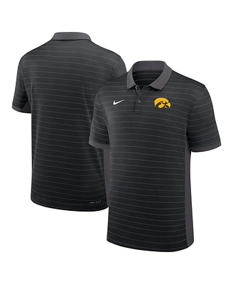 Nike Men's Black Iowa Hawkeyes 2025 Early Season Coaches Sideline Victory Stripe Performance Polo Shirt