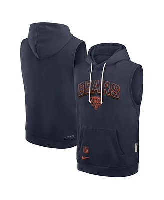 Nike Men's Navy Chicago Bears Sideline Performance Sleeveless Pullover Hoodie