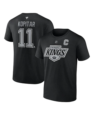 Fanatics Men's Anze Kopitar Black Los Angeles Kings Authentic Stack Name Number T-Shirt