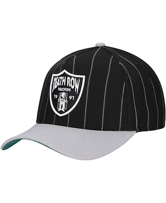 Lids Men's Black Death Row Records A-Frame Pin Stripe Adjustable Hat