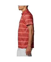 Columbia Men's Orange Virginia Tech Hokies Pfg Super Terminal Tackle Omni-Shade Stripe Polo Shirt