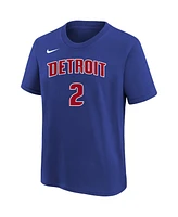 Nike Big Boys and Girls Cade Cunningham Blue Detroit Pistons Icon Name Number T-Shirt