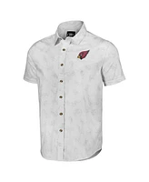 Fanatics Men's White Arizona Cardinals Woven Short Sleeve Button Up Shirt