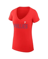 G-iii 4Her by Carl Banks Women's Red Philadelphia Phillies Dot Print V-Neck Fitted T-Shirt