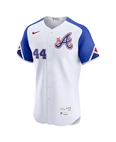 Nike Men's Hank Aaron White Atlanta Braves City Connect Elite Player Jersey