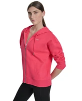 Dkny Sport Women's Studded Mini-Logo Full-Zip Hoodie