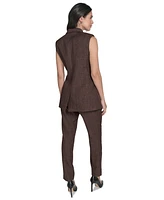 Calvin Klein Petite Double Breasted Sleeveless Blazer