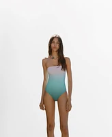 Mango Women's Gradient Effect Strapless Swimsuit