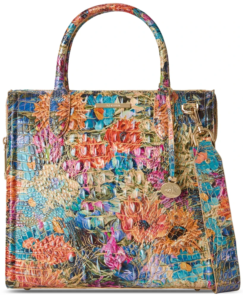 Brahmin Caroline Melbourne Embossed Leather Satchel