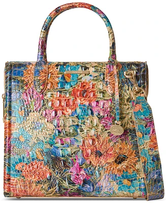 Brahmin Caroline Melbourne Embossed Leather Satchel