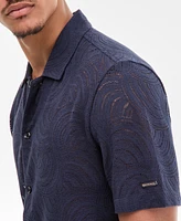 Karl Lagerfeld Paris Men's Open-Weave Jacquard Shirt