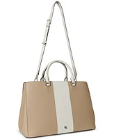 Lauren Ralph Lauren Two-Tone Leather Large Hanna Satchel