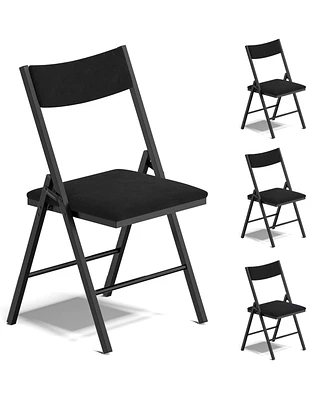 4-Pack Padded Folding Chair Set – Cushioned Seat & Backrest for Home, Office, Dining, or Events