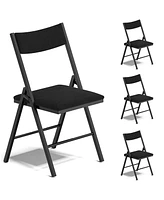 4-Pack Padded Folding Chair Set with Cushioned Seat & Backrest for Home, Office, Dining, or Events