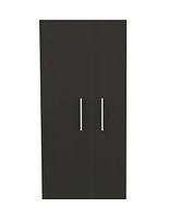 Bacoa Cleaning Cabinet, Five Shelves and Broom Hangers, Light Gray / White