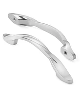 Cauldham 5 Pack Solid Braided Kitchen Cabinet Pulls Handles (5" Hole Centers) - Drawer/Door Hardware - Style M260 - Satin Nickel