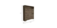 Wayne Shoe Rack 46" H, One Open Storage Shelf, Two Internal Drawers, Doors