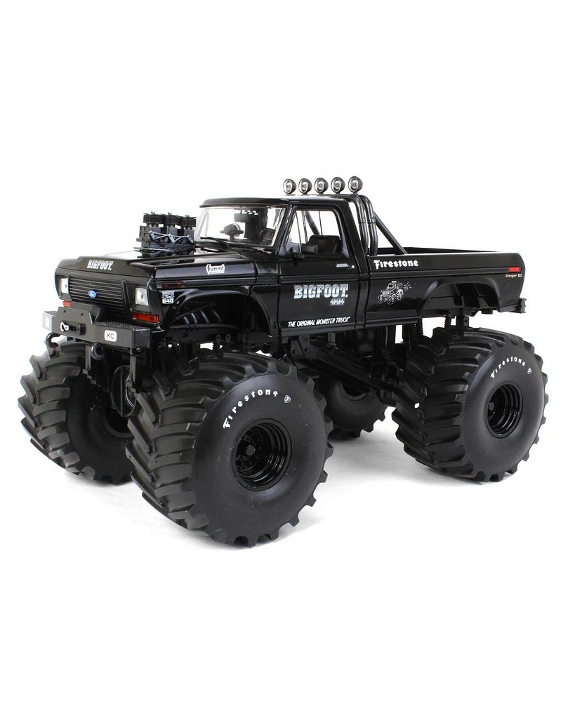 Greenlight 1/18 1974 Ford F-250 Ranger Xlt Monster Truck, Bigfoot #1, Black Bandit, 66 inch Tires
