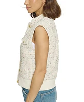 Central Park West Women's Tweed Bomber Vest