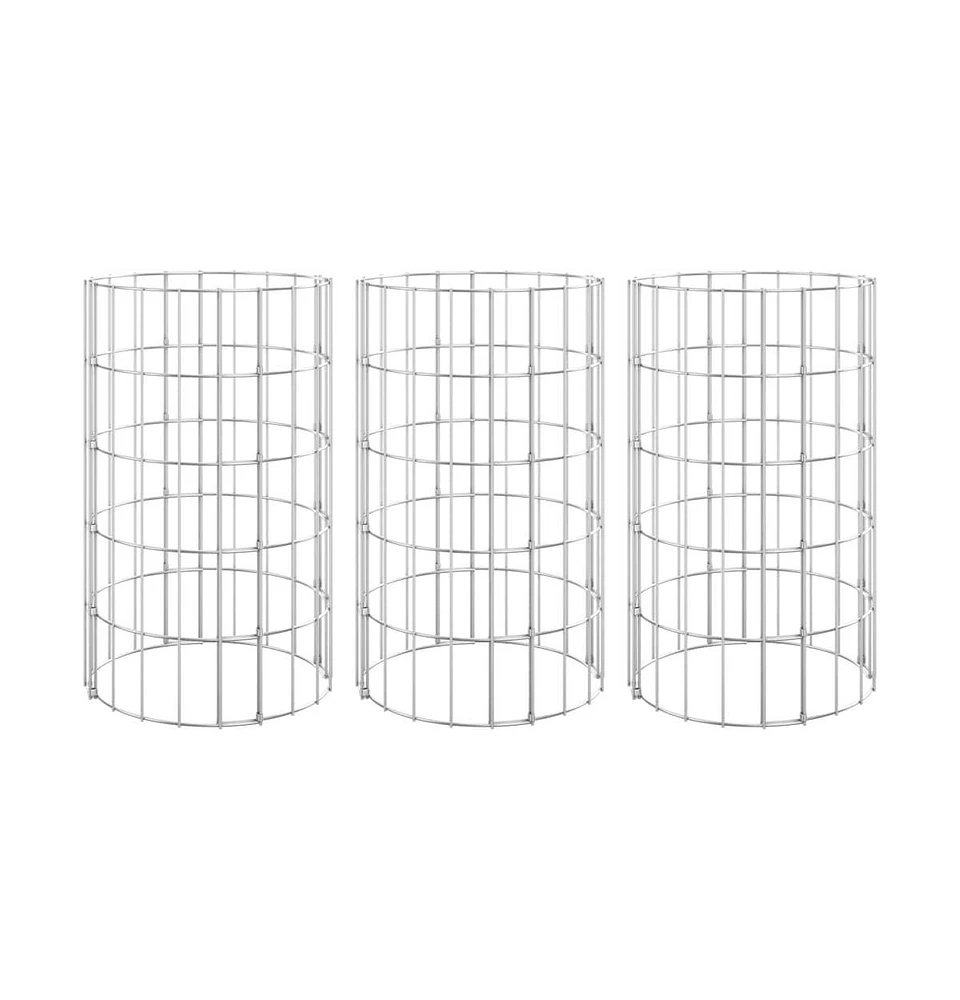 Circular Gabion Raised Beds 3 pcs Galvanized Steel 11.8"x19.7"