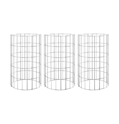 Circular Gabion Raised Beds 3 pcs Galvanized Steel 11.8"x19.7"