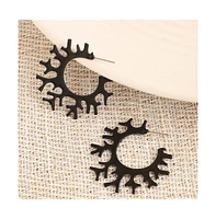 Sohi Women's Green Branch Hoop Earrings
