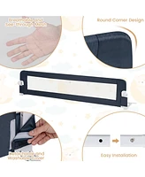 Slickblue Kids Swing-Down Foldable Bed Rail Guard with Safety Strap Adjustable