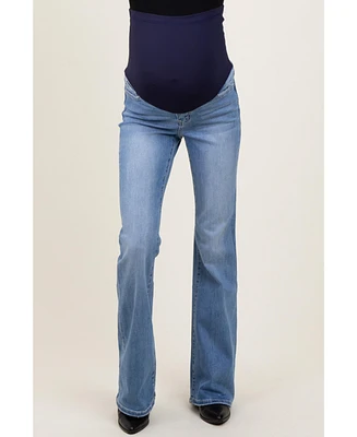 Pinkblush Maternity Light Blue Vintage Wash Flare Jeans