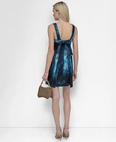Dkny Women's Printed Square-Neck Sleeveless Dress