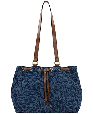 Patricia Nash Mouliana Small Denim Drawstring Satchel
