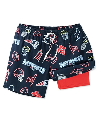 Chubbies Men's 5.5" Navy New England Patriots The Neon Lined Classic Swim Trunks