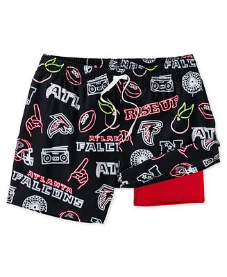 Chubbies Men's 5.5" Black Atlanta Falcons The Neon Lined Classic Swim Trunks