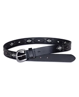 Frye Women's Embroidery Perf Rivets Belt