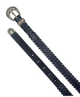 Frye Women's Leather Laced Buckle Belt