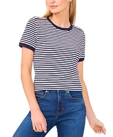 CeCe Women's Striped Ringer Baby T-Shirt