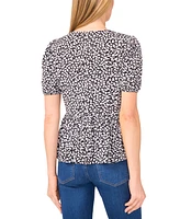 CeCe Women's Tie-Front Floral-Print Top