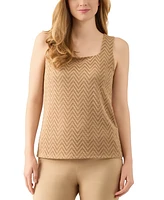 Kasper Women's Herringbone Square-Neck Top