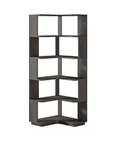 Tribesigns 6-Tier Corner Bookshelf, 64.9 Inch Tall Bookcase with Anti-Drop Panel, Industrial Freestanding Shelf Display Rack Storage Organizer